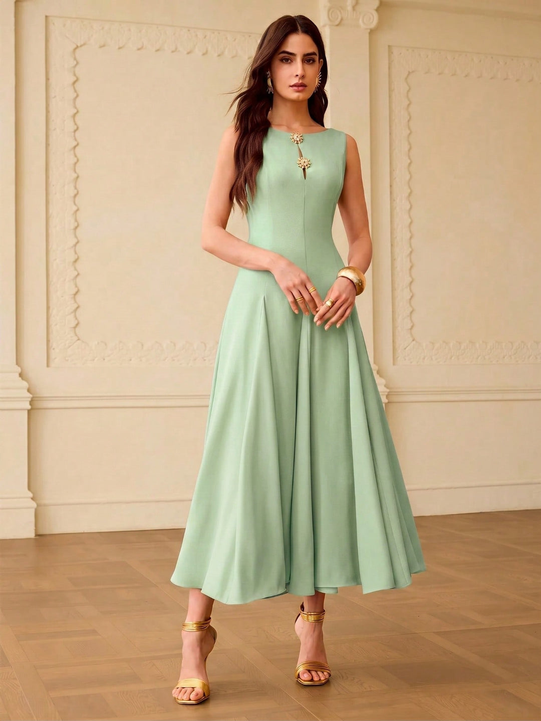Rochie midi SHEIN, verde