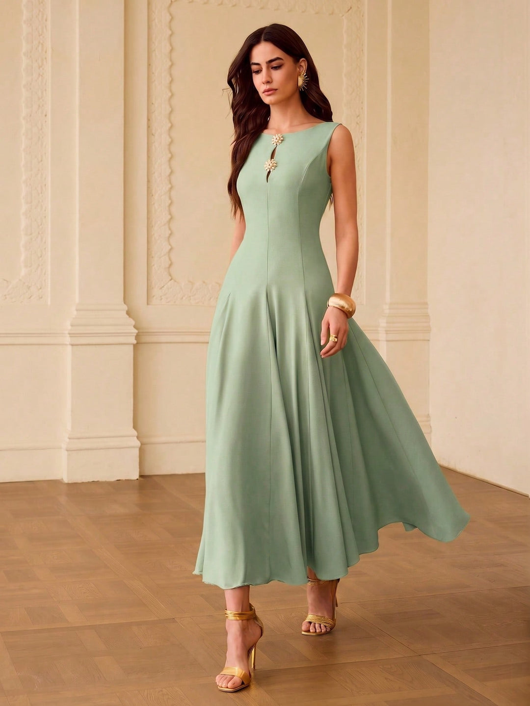 Rochie midi SHEIN, verde