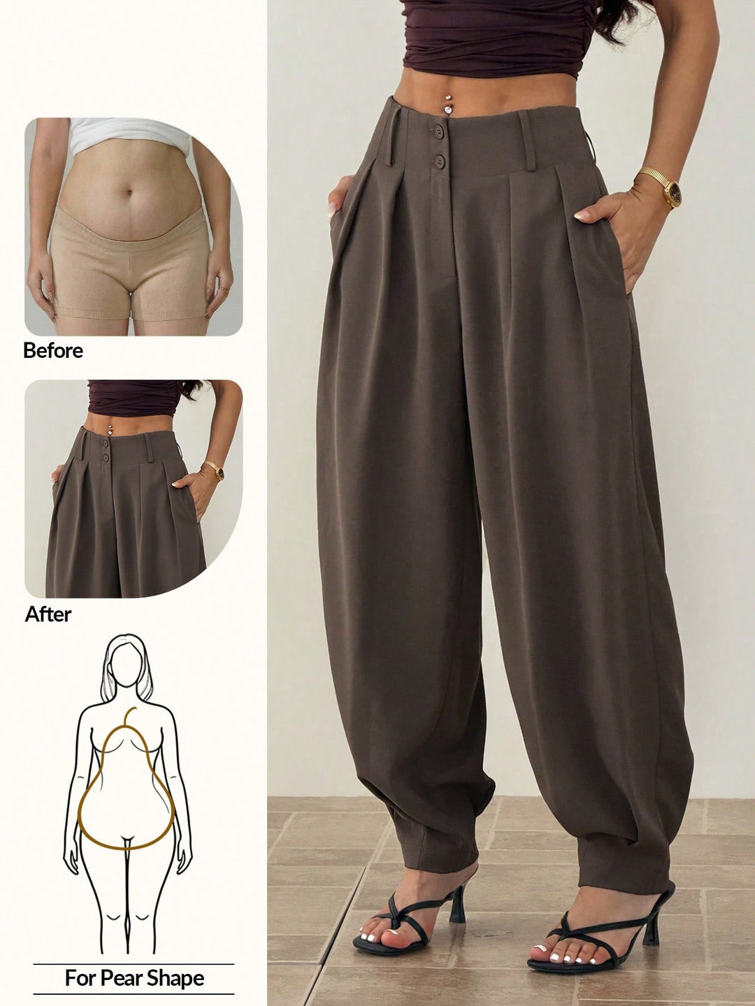 Pantaloni SHEIN, kaki