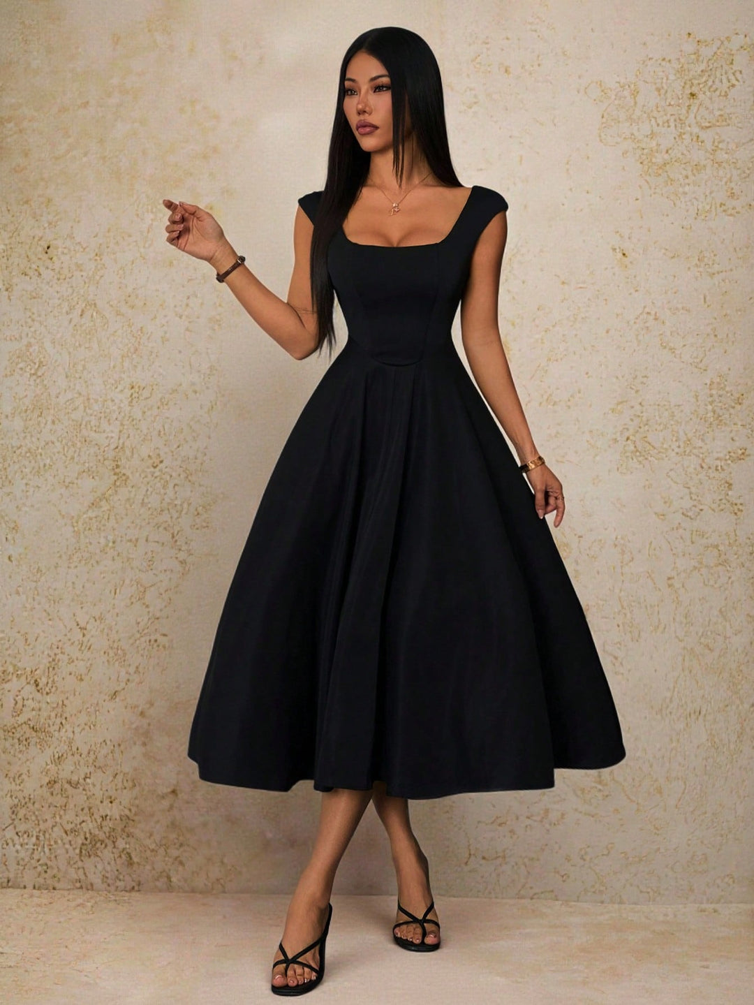 Rochie midi SHEIN, negru