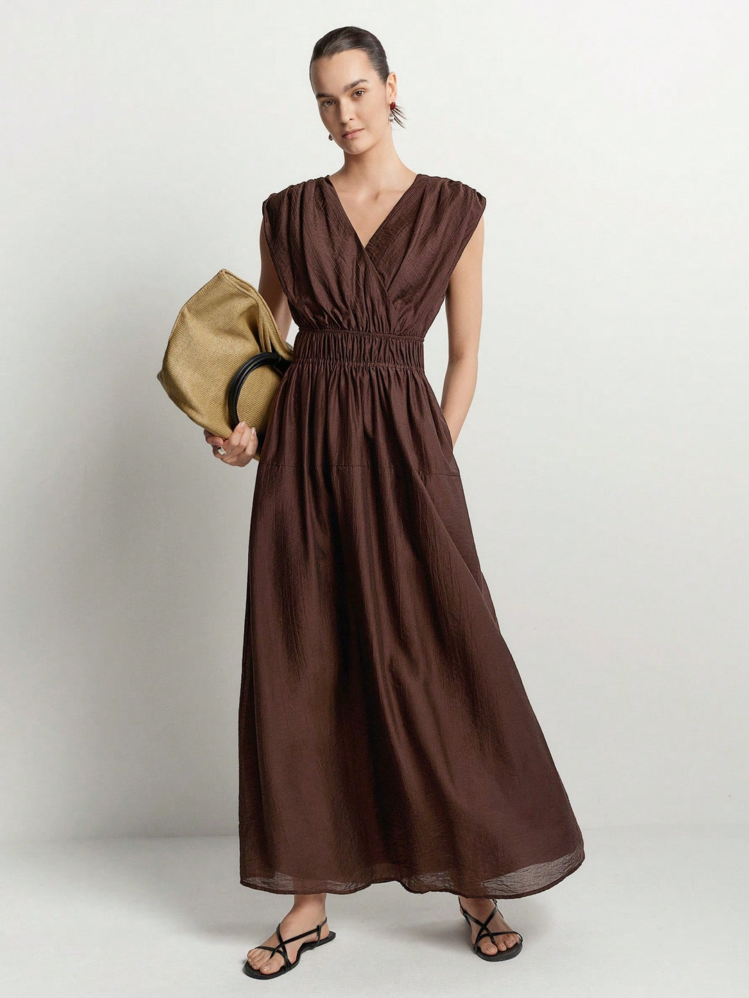 Rochie maxi SHEIN, maro