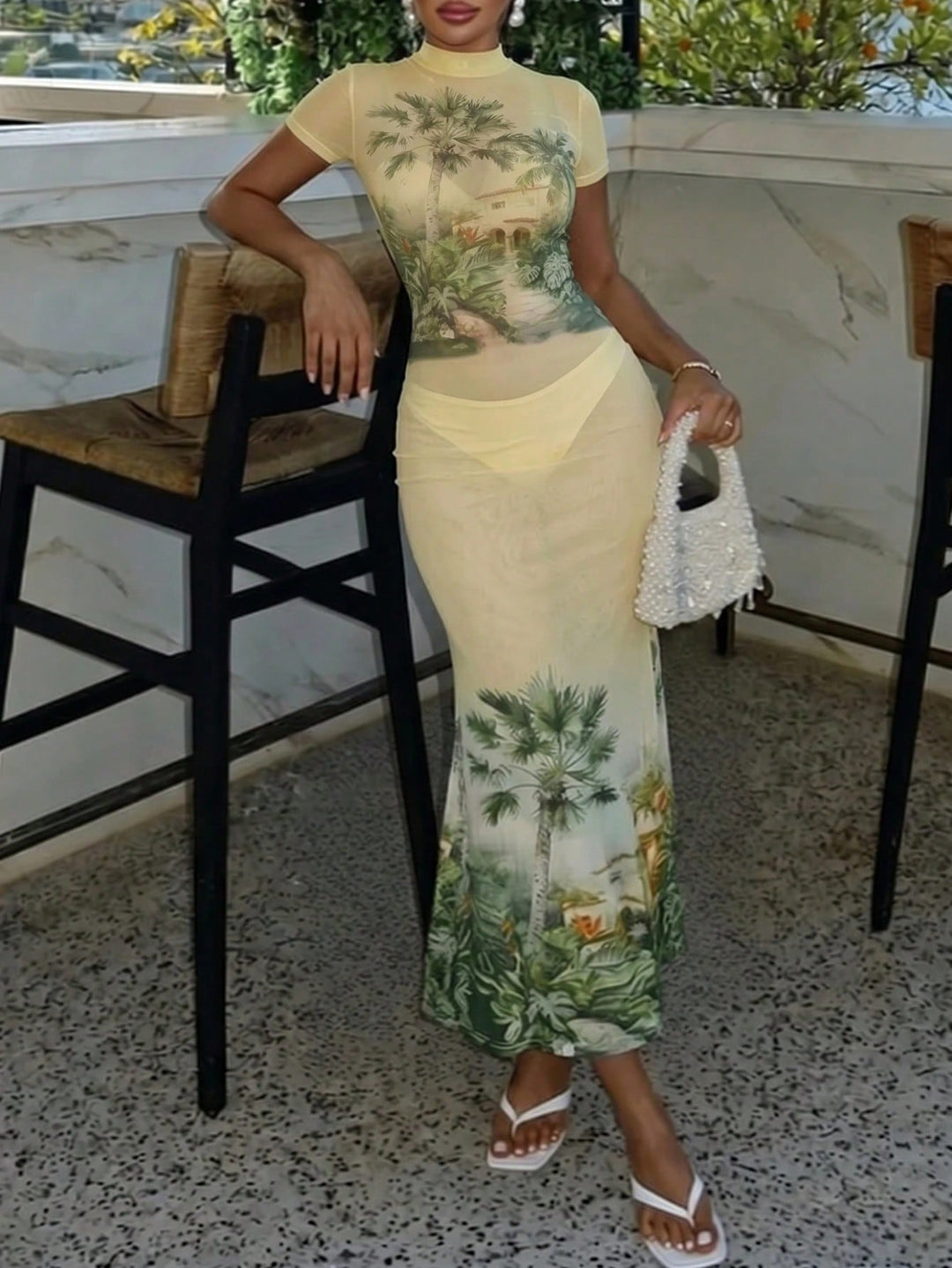 Rochie maxi SHEIN, galben