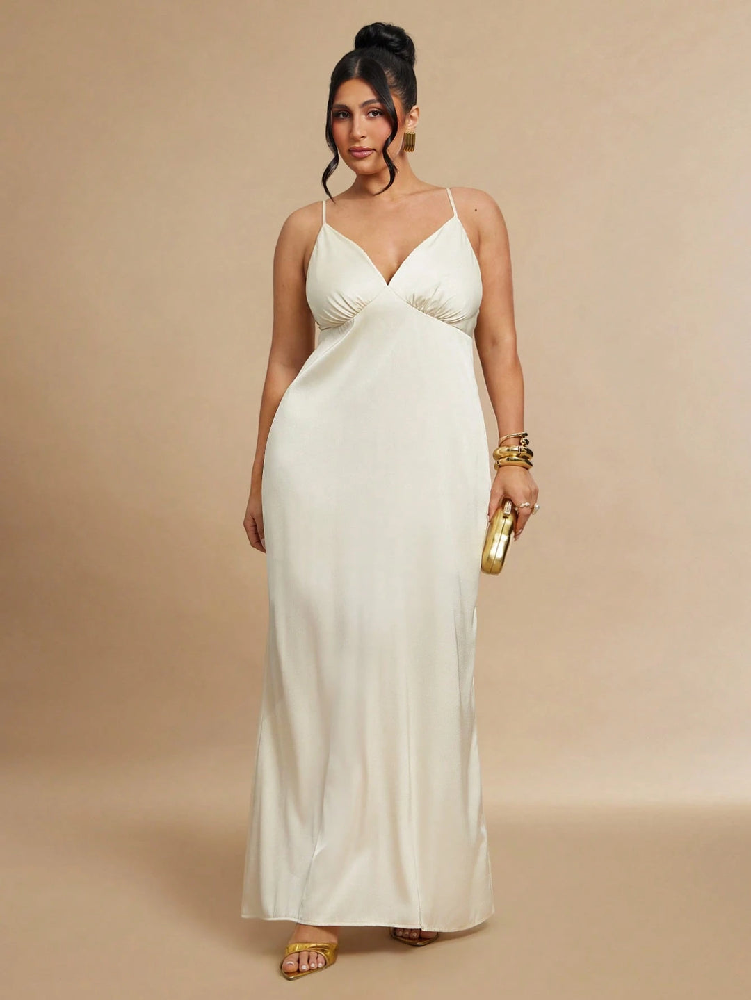 Rochie maxi SHEIN, crem