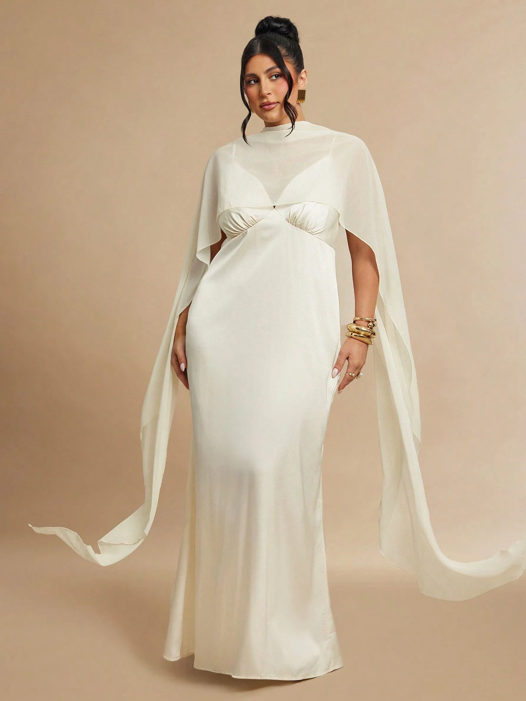 Rochie maxi SHEIN, crem