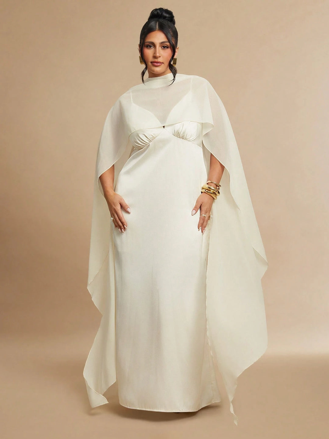 Rochie maxi SHEIN, crem