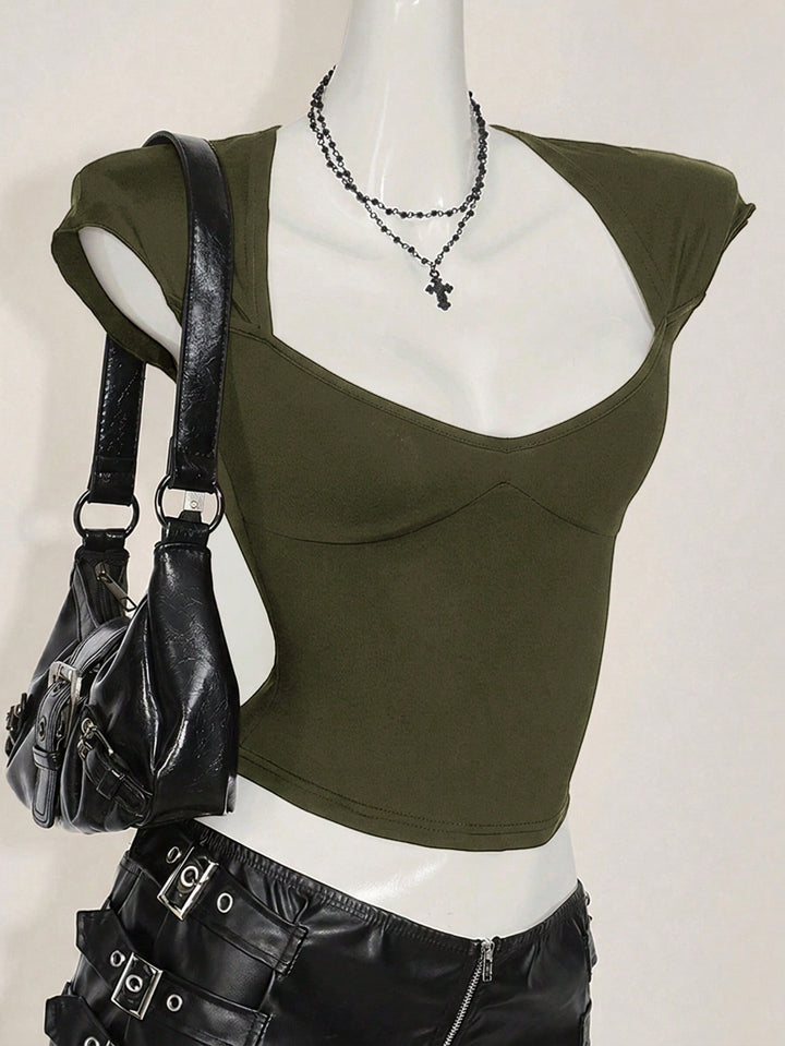 Tricou SHEIN, kaki