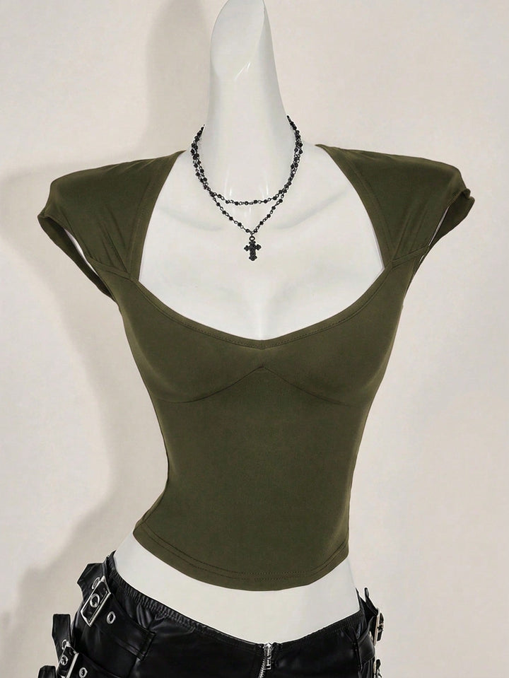 Tricou SHEIN, kaki