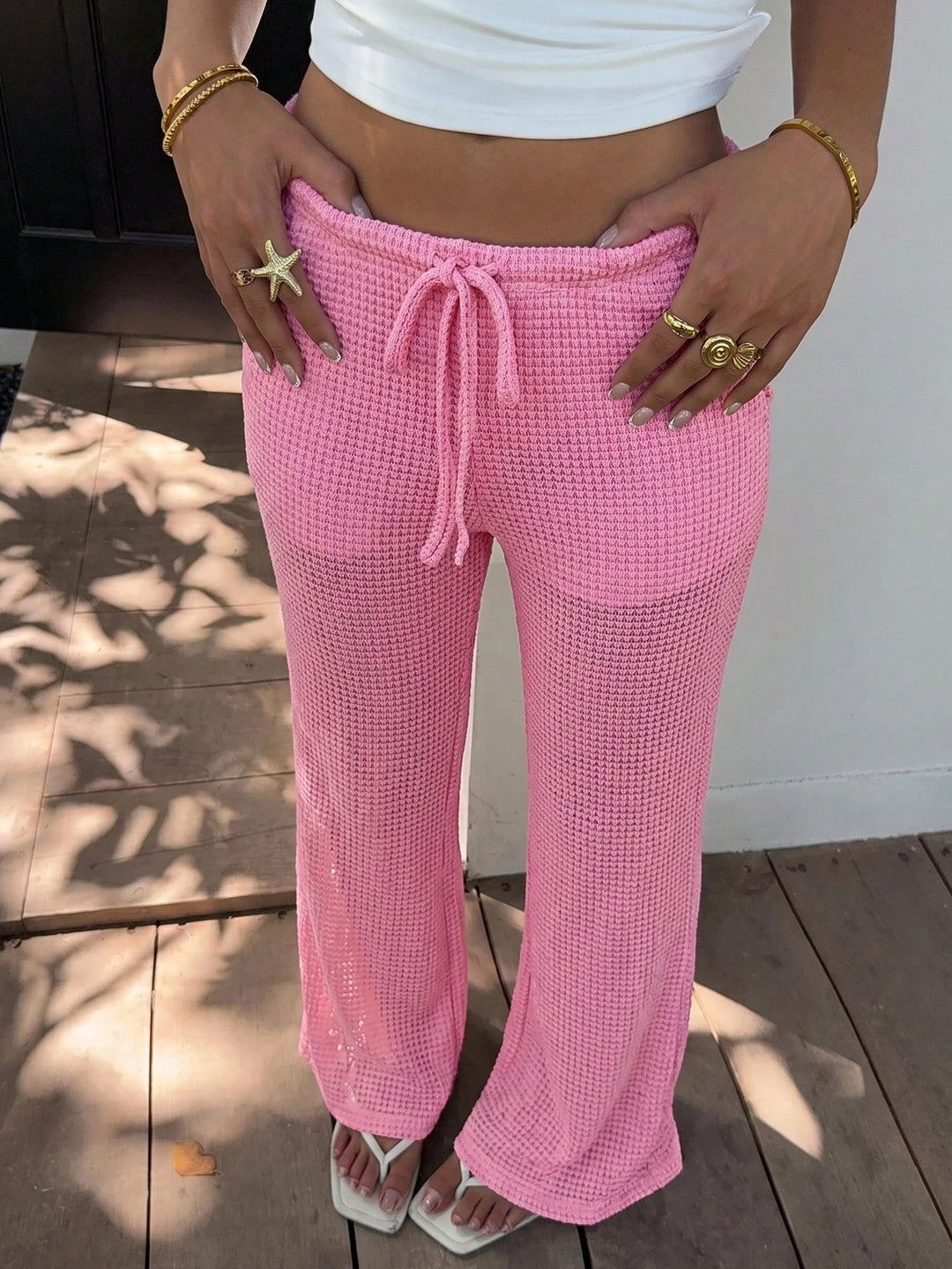 Pantaloni SHEIN, roz