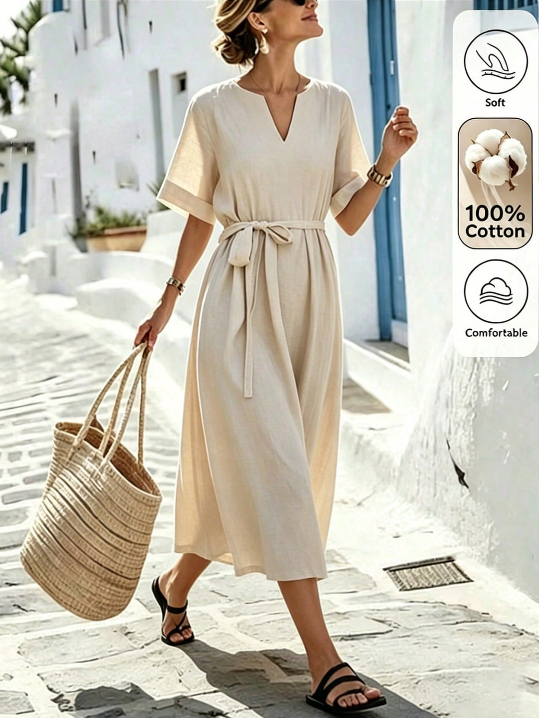 Rochie midi SHEIN, kaki