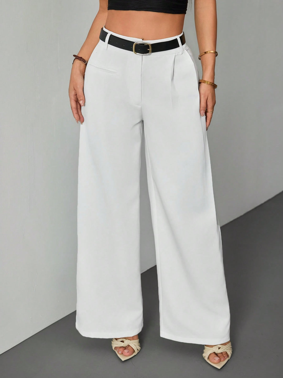 Pantaloni SHEIN, alb
