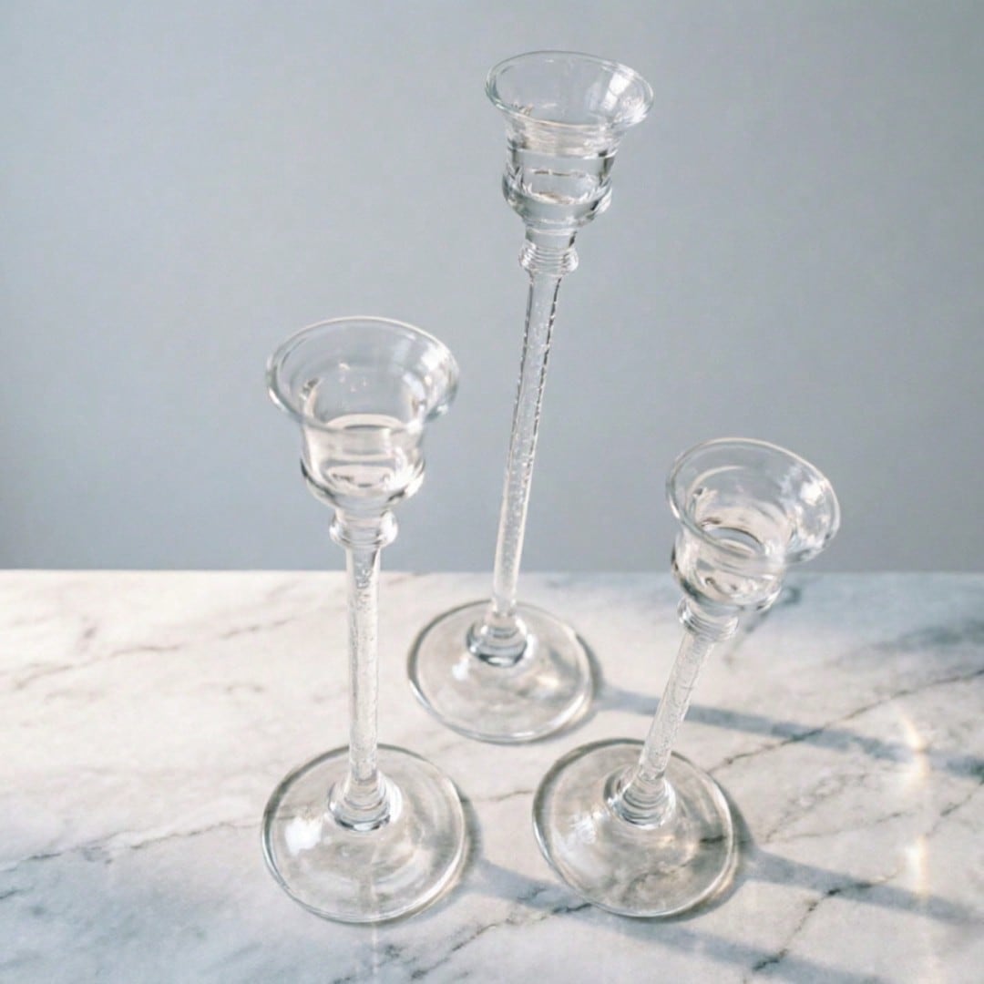Set suport lumânare SHEIN, transparent