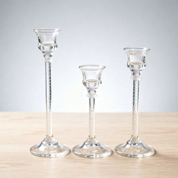 Set suport lumânare SHEIN, transparent