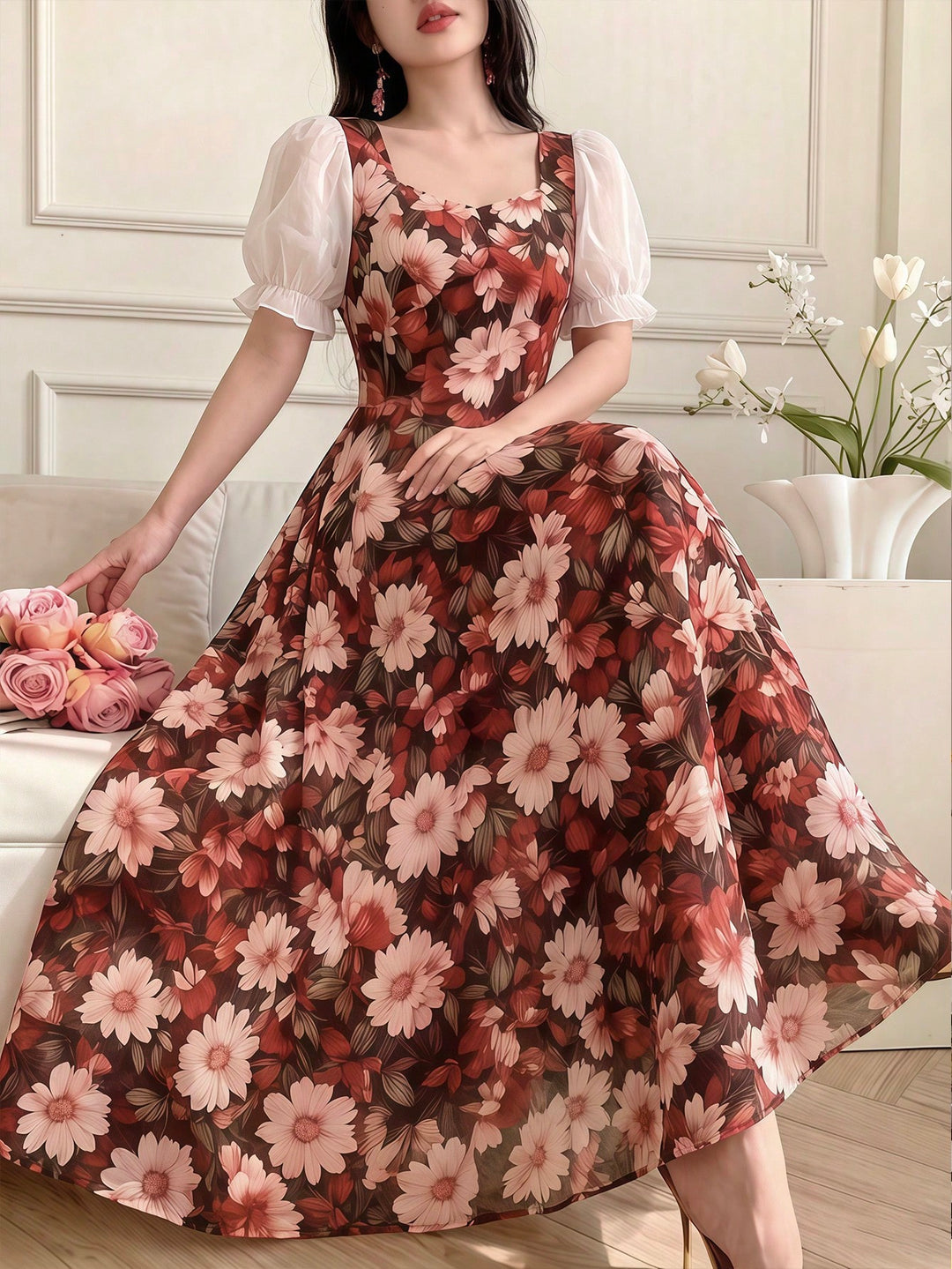 Rochie maxi SHEIN, mix culori