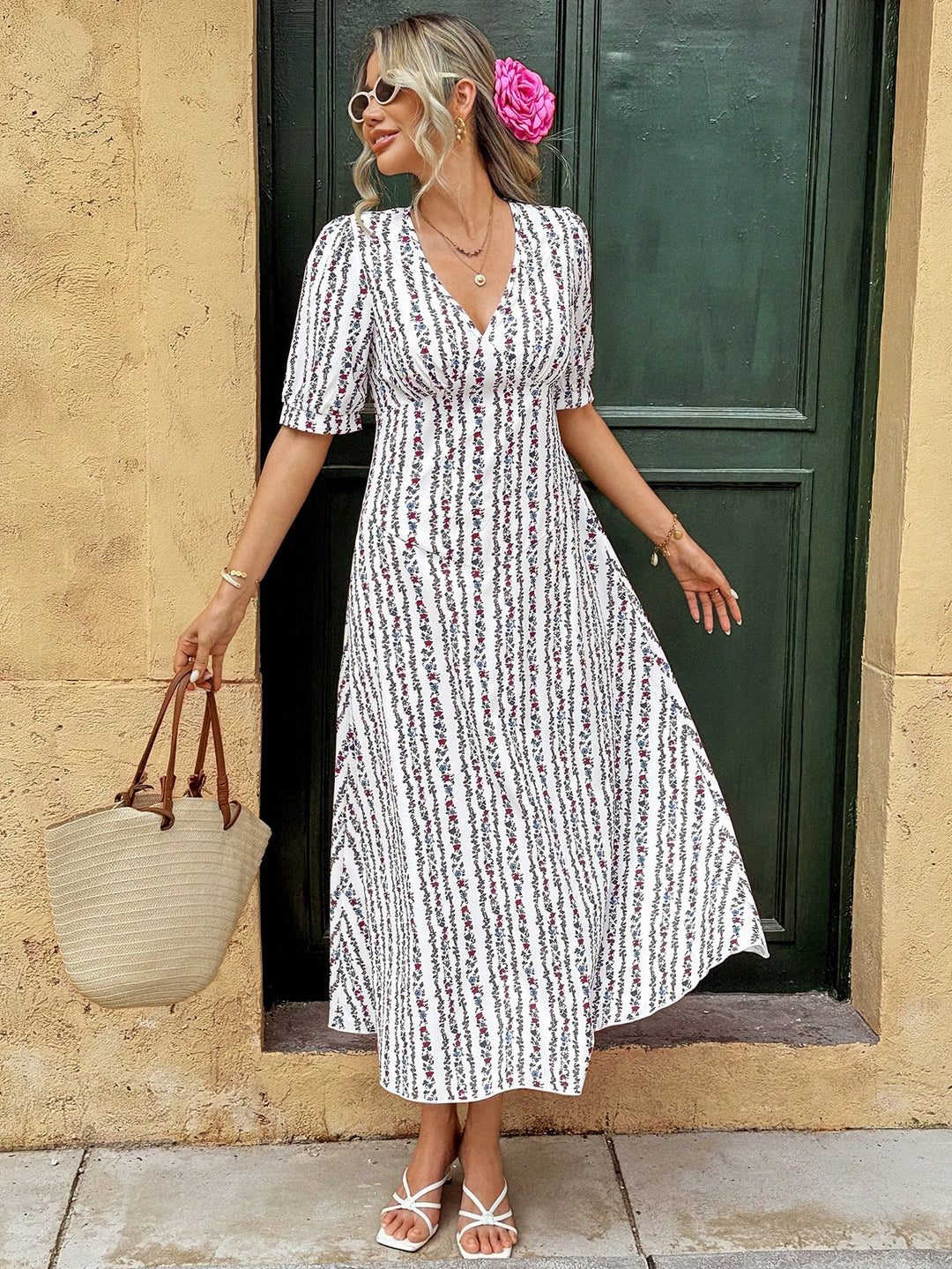 Rochie maxi SHEIN, alb