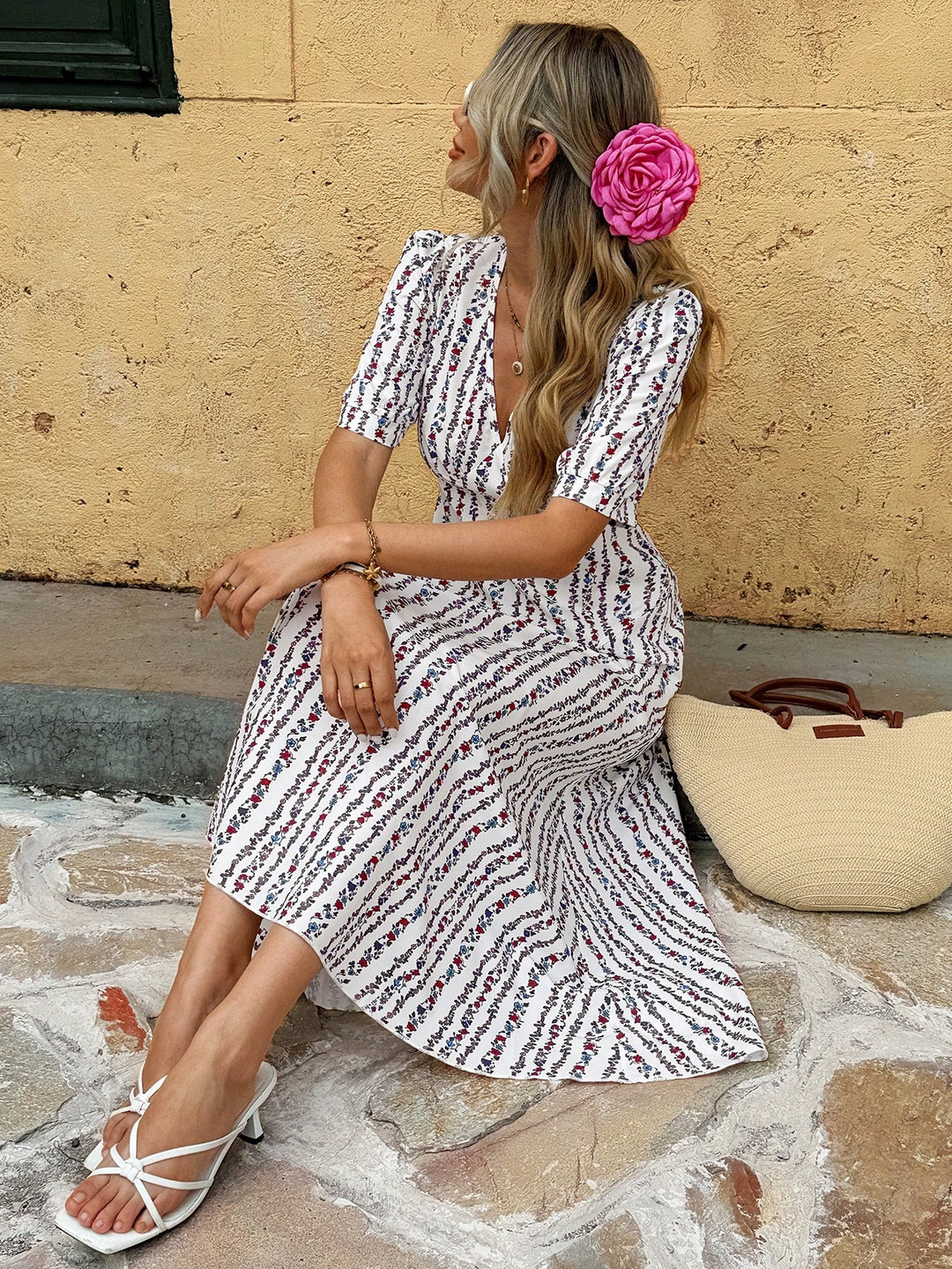 Rochie maxi SHEIN, alb