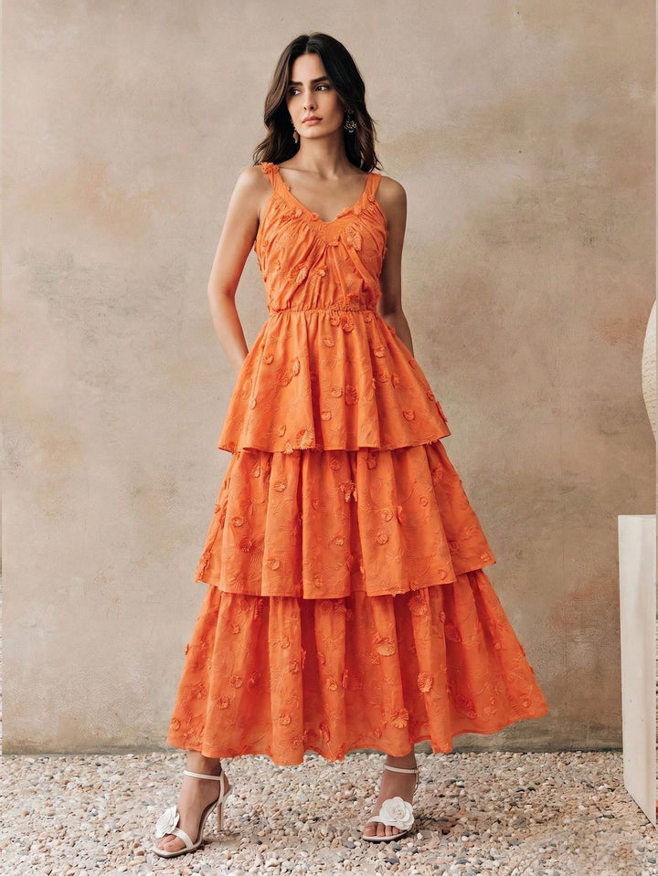 Rochie maxi SHEIN, portocaliu