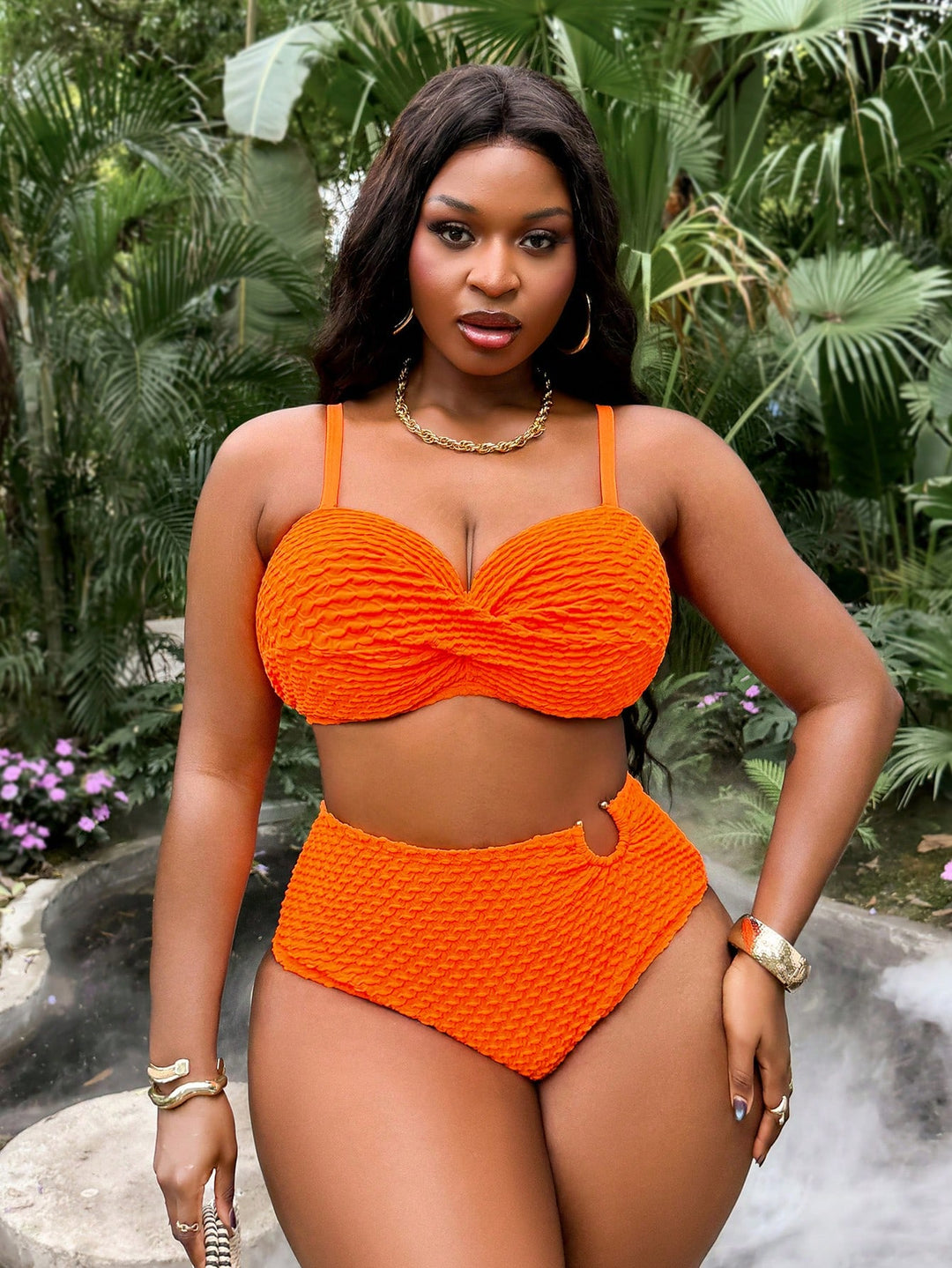 Set bikini de baie SHEIN, portocaliu