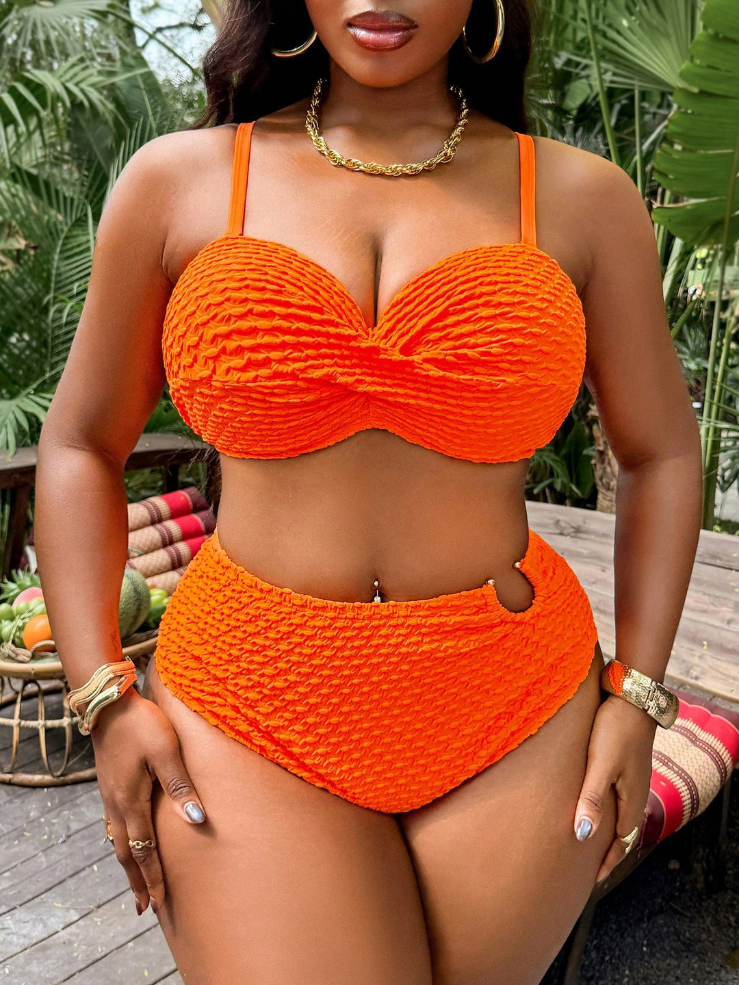 Set bikini de baie SHEIN, portocaliu