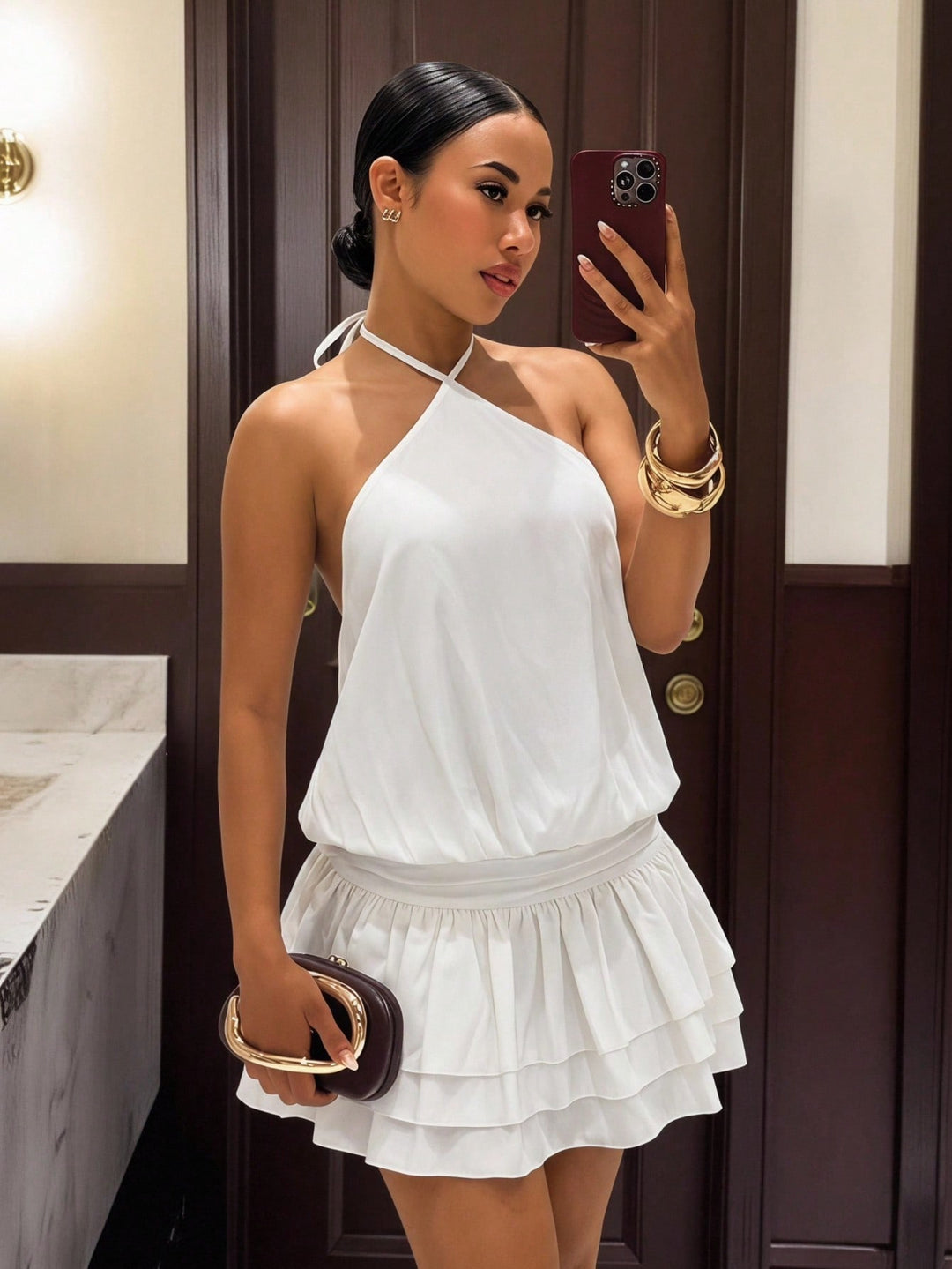 Rochie mini SHEIN, alb
