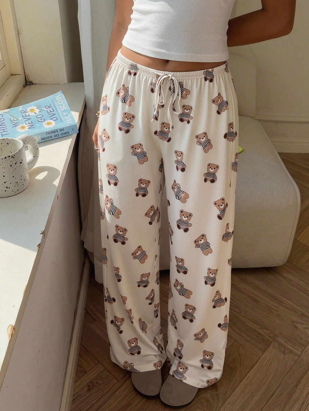 Pantaloni SHEIN, alb