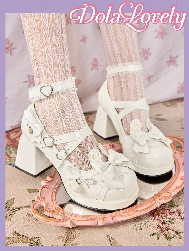 Pantofi cu toc SHEIN, alb