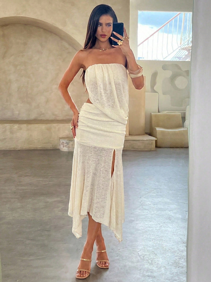 Rochie maxi SHEIN, bej