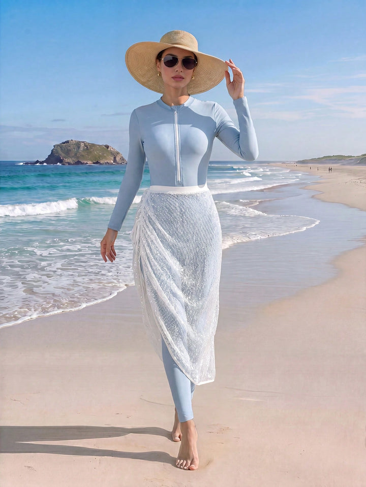 Costum de baie SHEIN, albastru