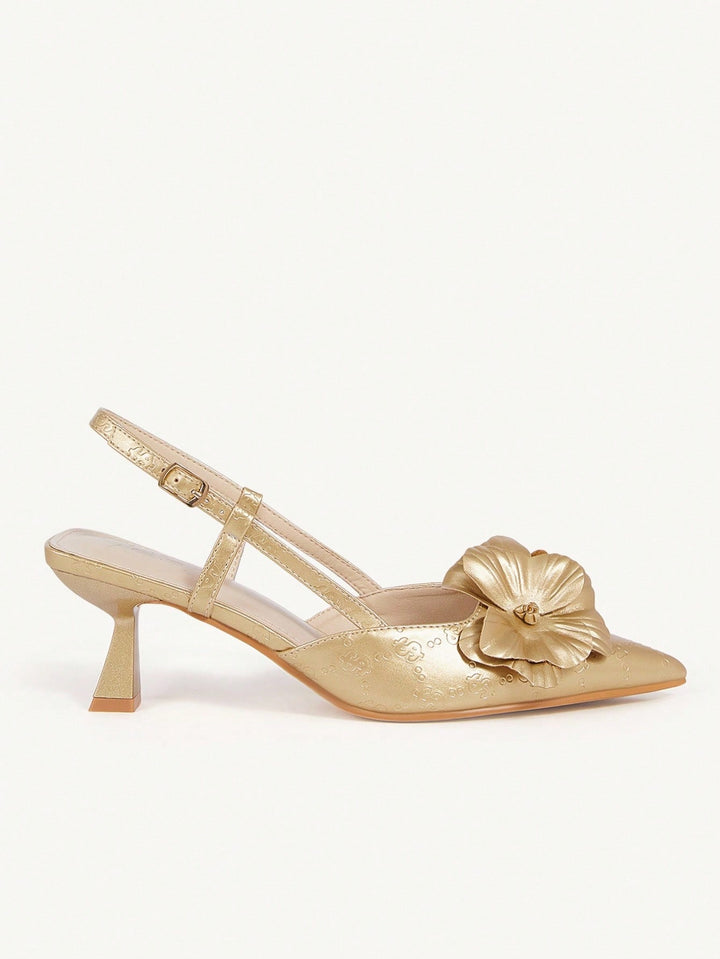 Pantofi cu toc SHEIN, auriu
