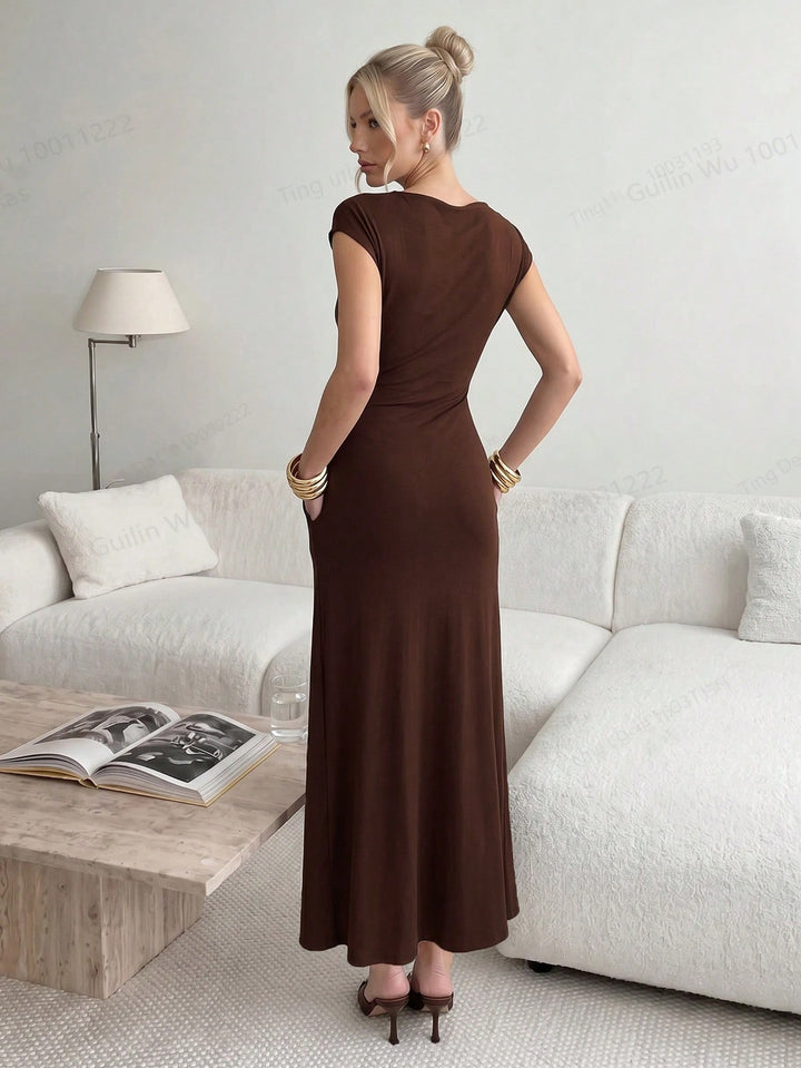 Rochie maxi SHEIN, maro