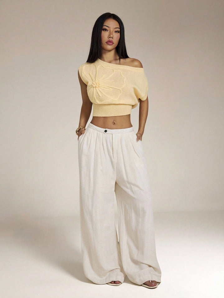 Top tricotat SHEIN, galben