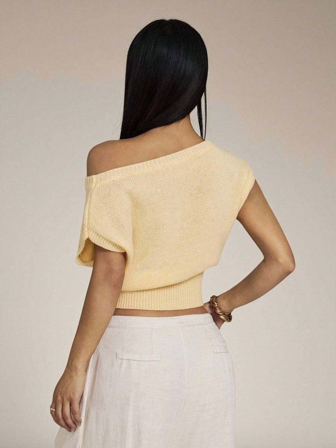 Top tricotat SHEIN, galben