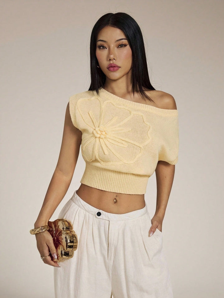 Top tricotat SHEIN, galben