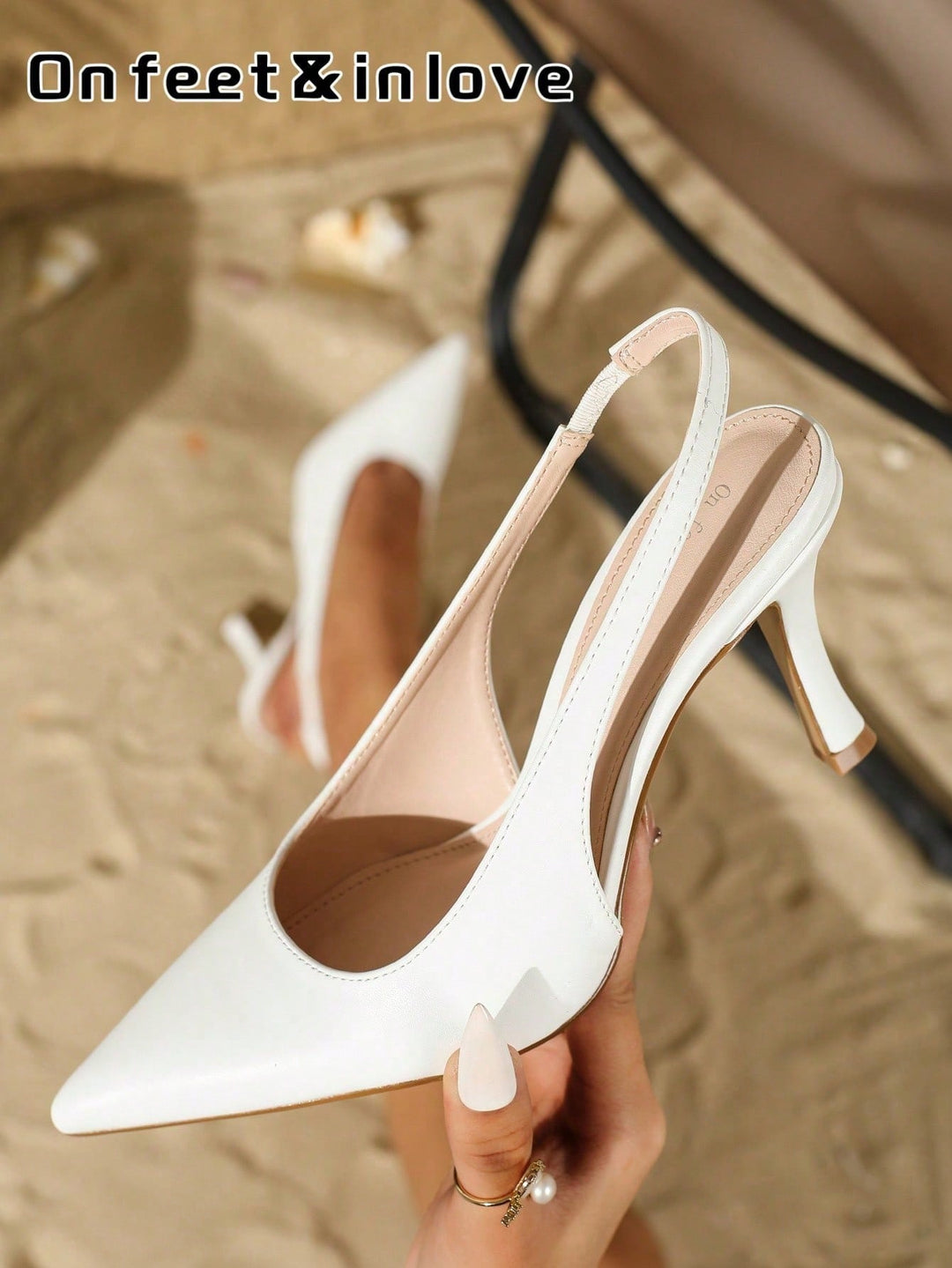 Pantofi cu toc SHEIN, alb