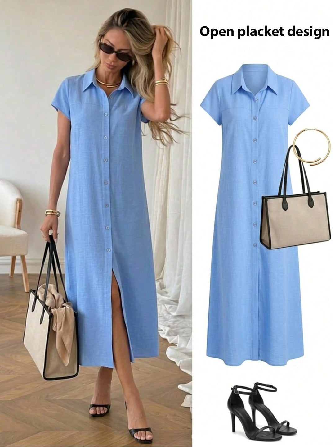 Rochie midi SHEIN, albastru