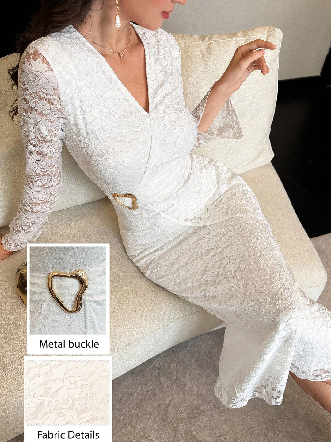 Rochie midi SHEIN, alb