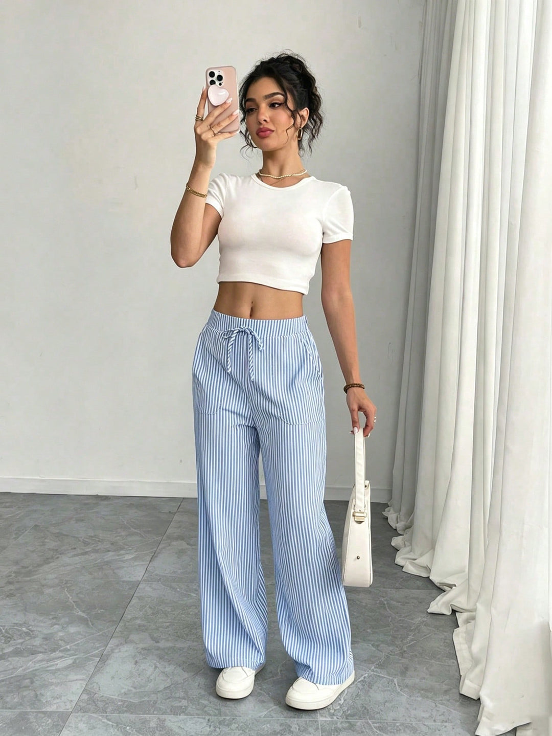Pantaloni SHEIN, albastru