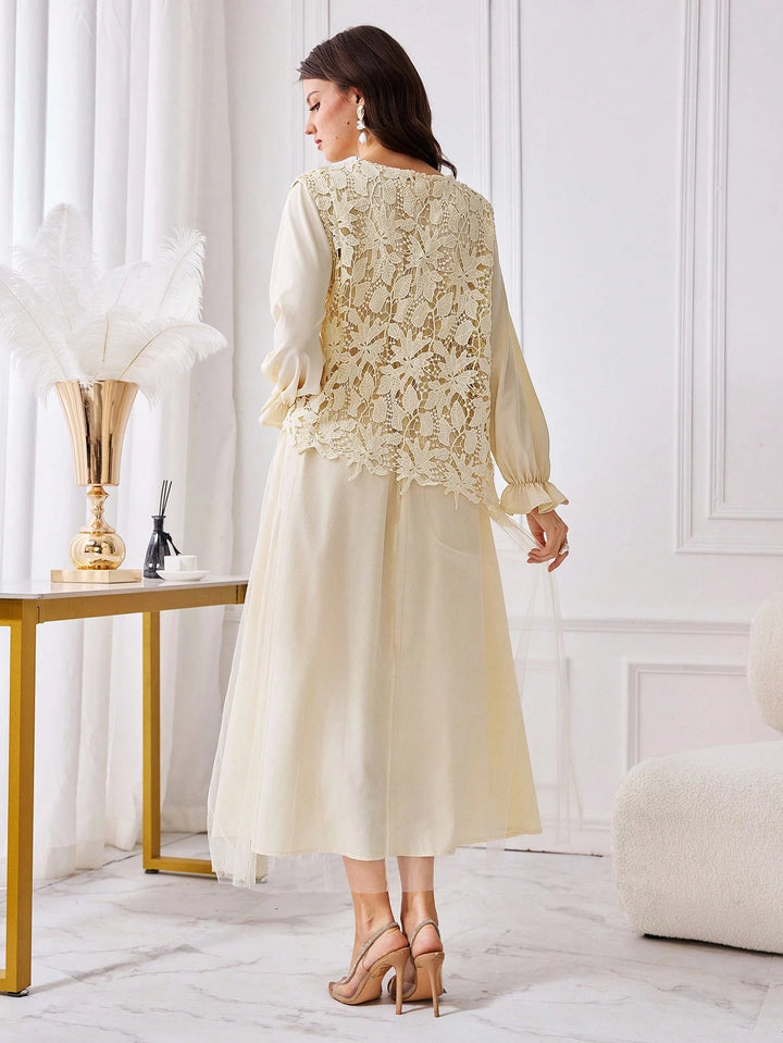 Rochie maxi SHEIN, crem