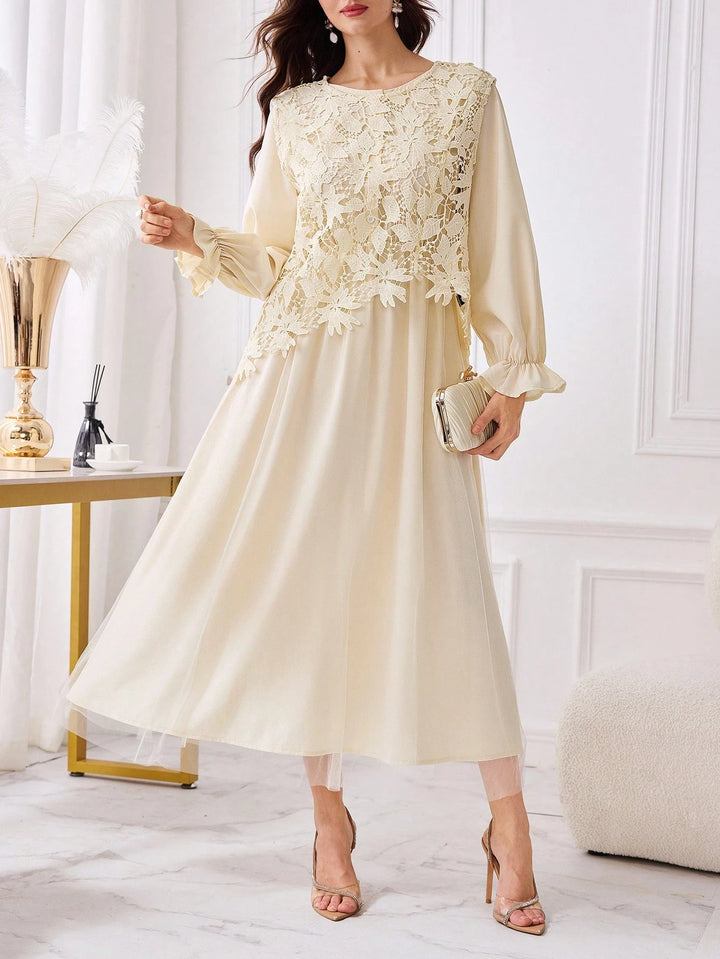 Rochie maxi SHEIN, crem