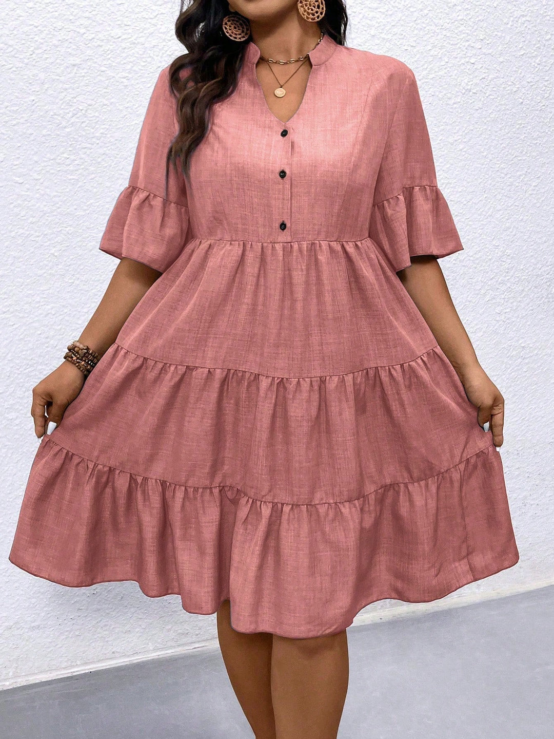 Rochie midi SHEIN, roz