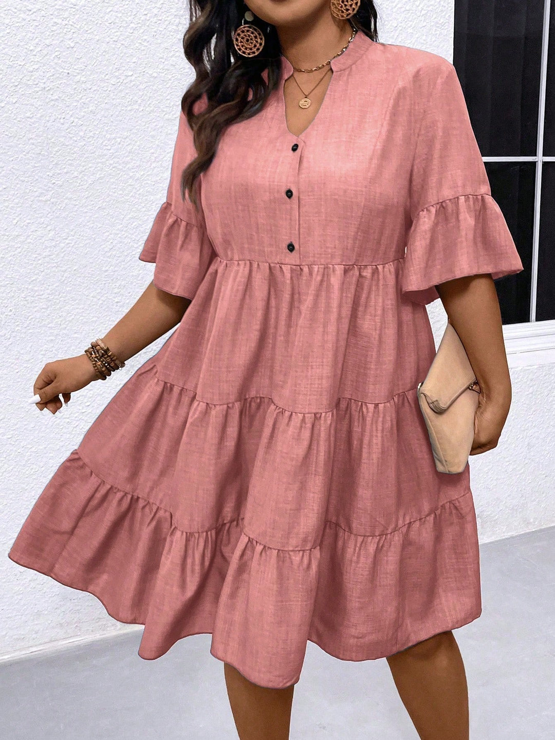 Rochie midi SHEIN, roz
