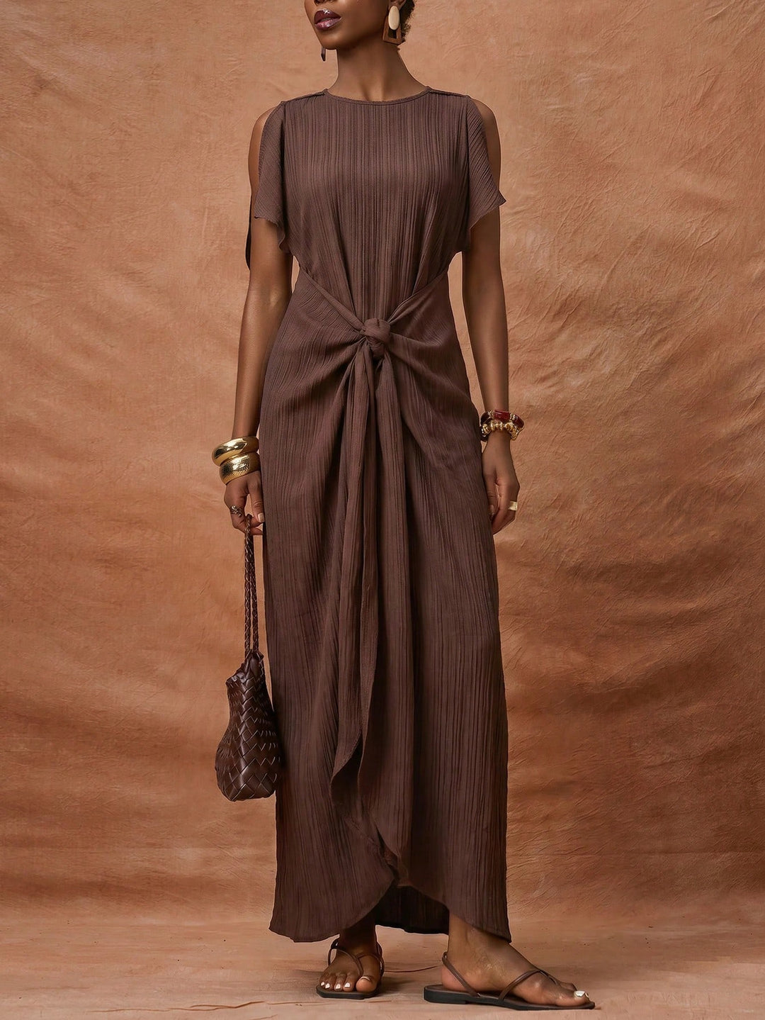 Rochie maxi SHEIN, maro