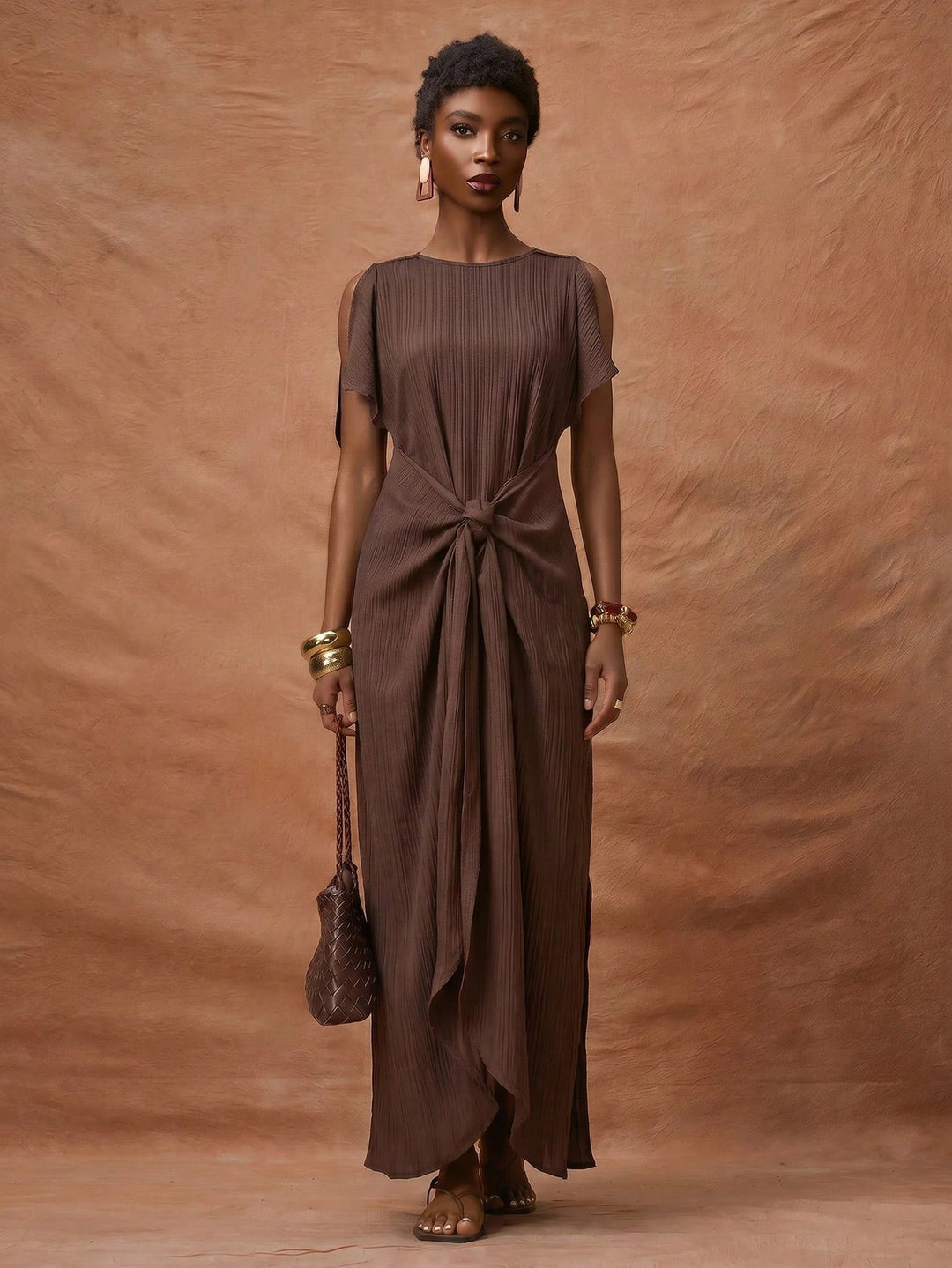 Rochie maxi SHEIN, maro