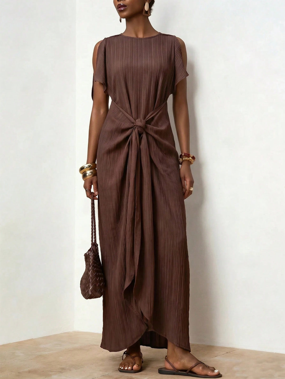 Rochie maxi SHEIN, maro