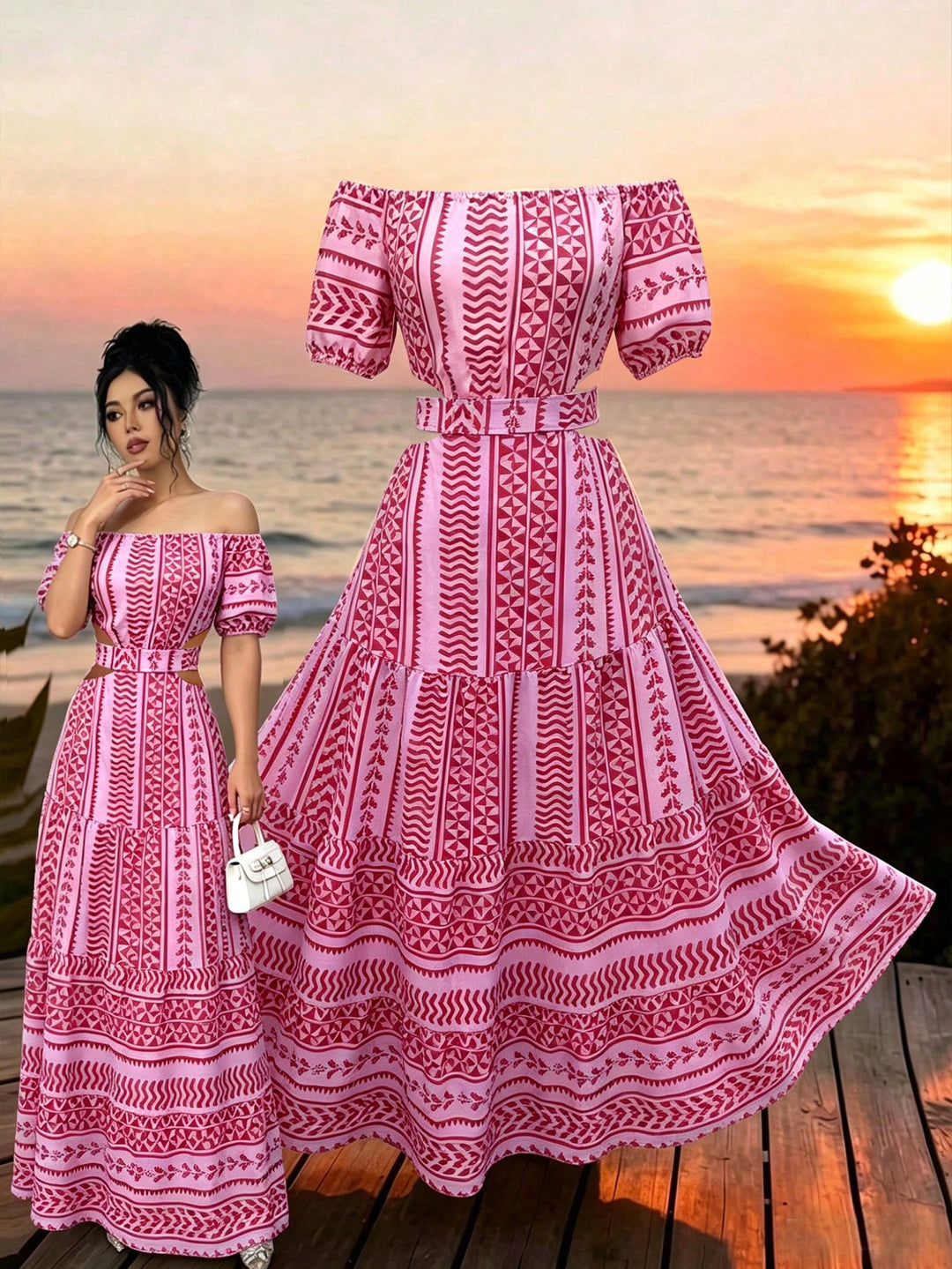 Rochie maxi SHEIN, mix culori