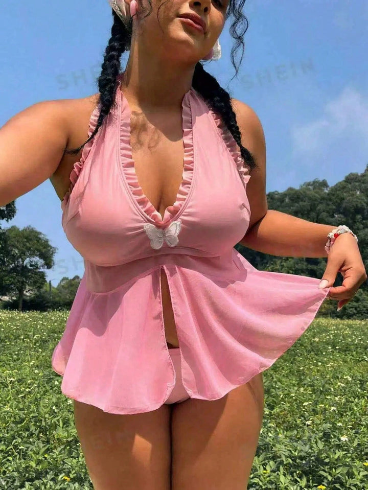 Costum de baie SHEIN, roz