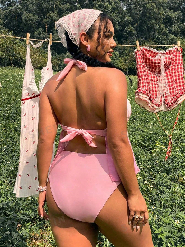 Costum de baie SHEIN, roz