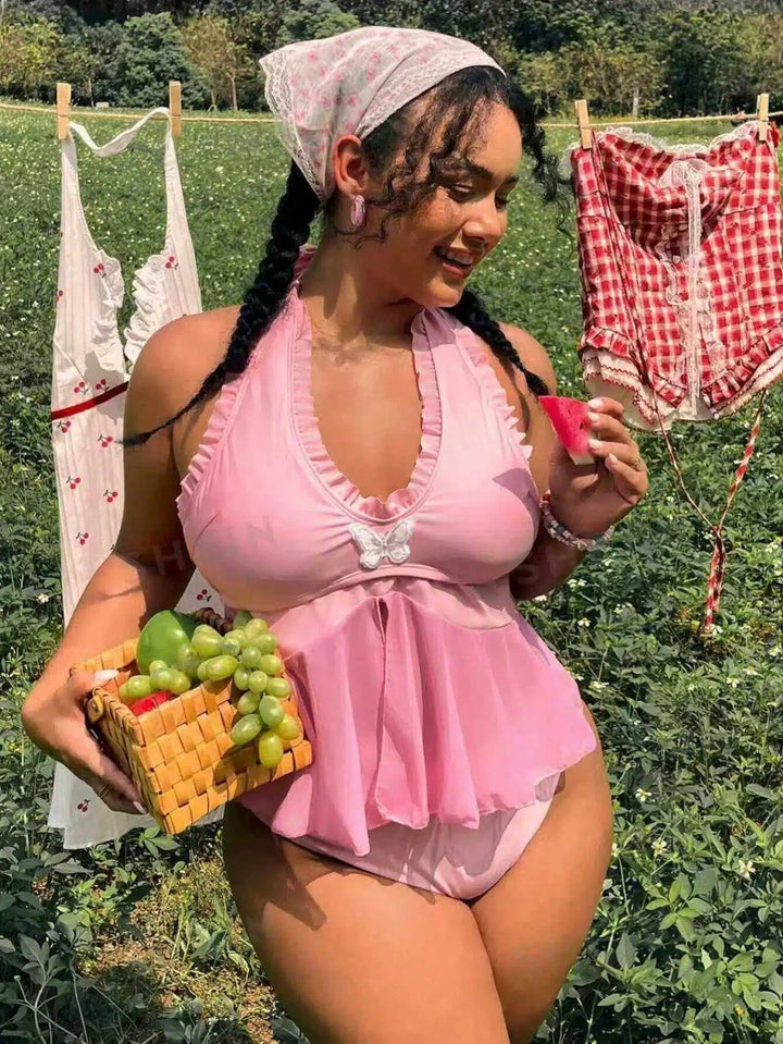 Costum de baie SHEIN, roz