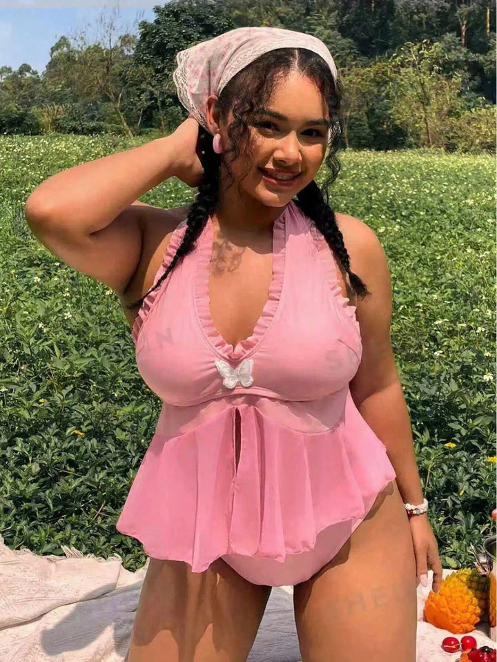 Costum de baie SHEIN, roz