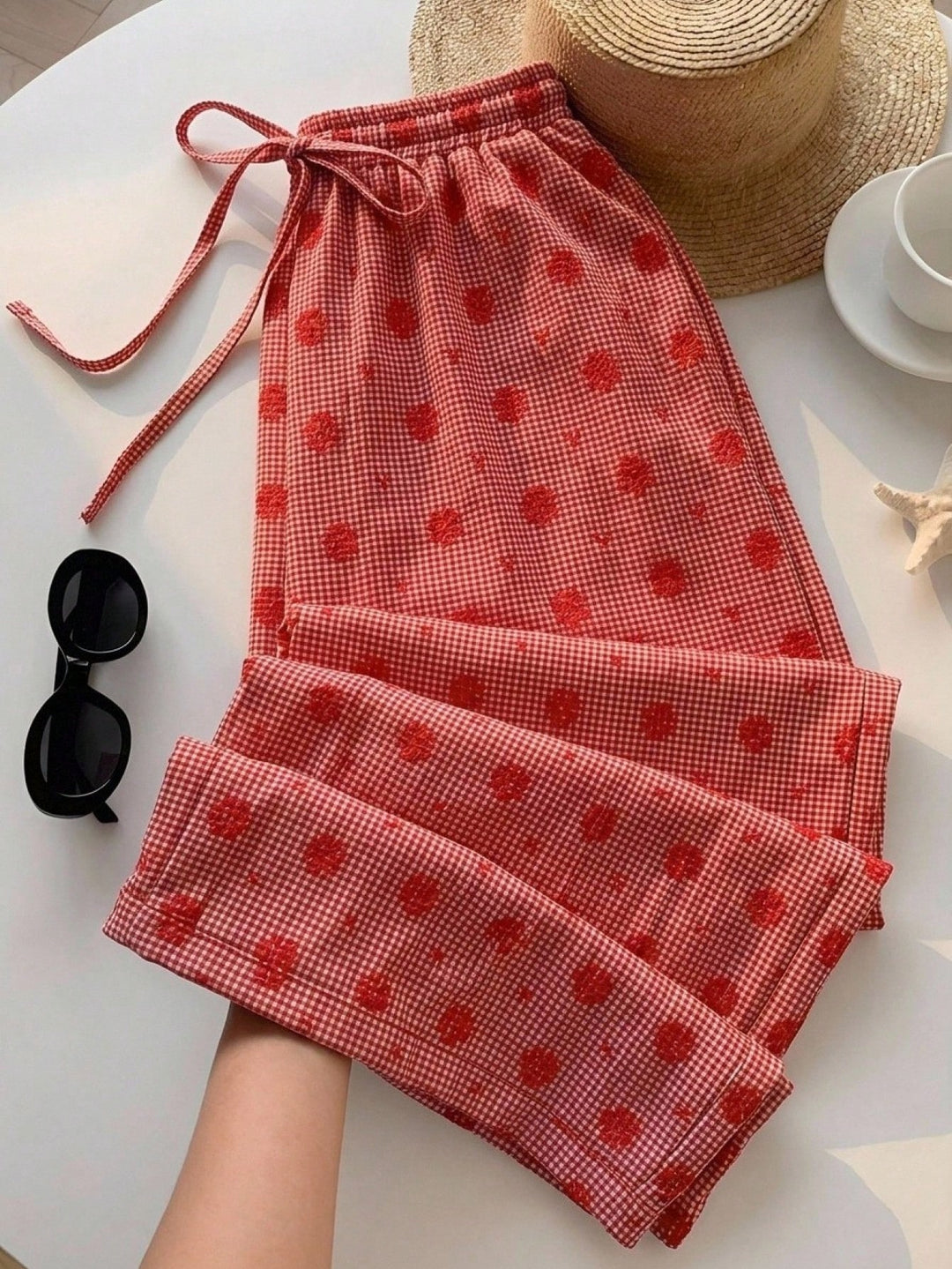 Pantaloni SHEIN, roșu