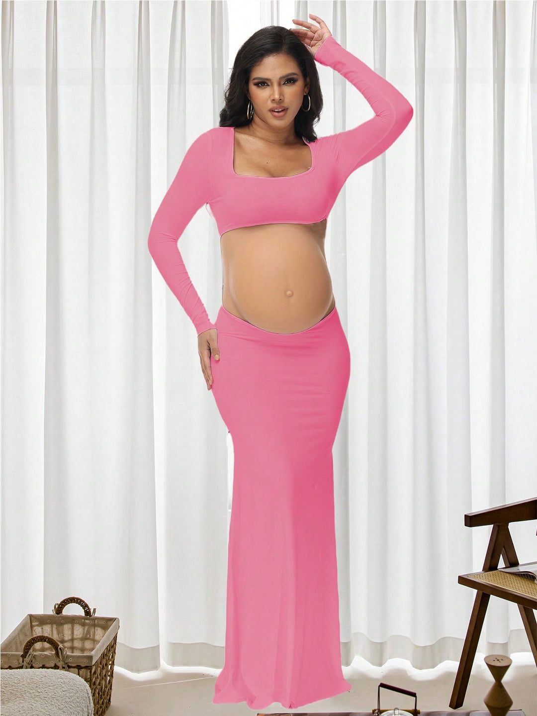 Rochie maxi SHEIN, roz